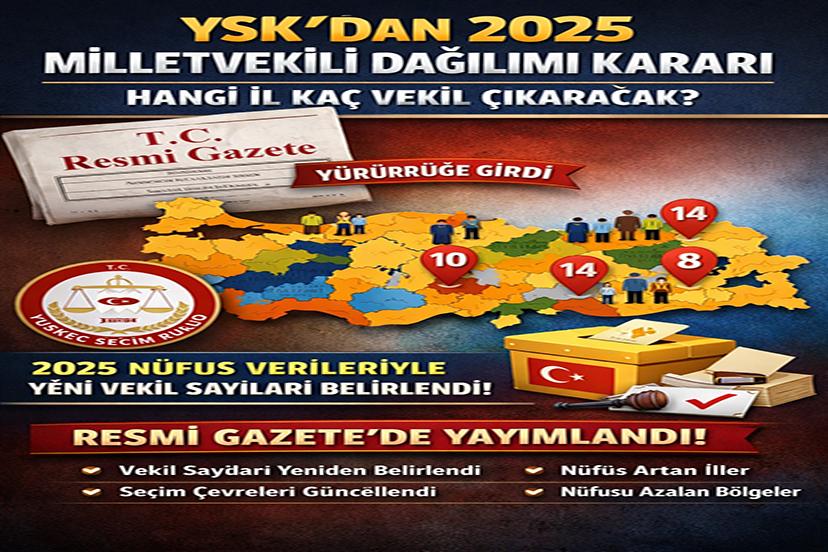 YSK 2025 Milletvekili Dağılımını Açıkladı: Hangi İl Kaç Vekil Çıkaracak?
